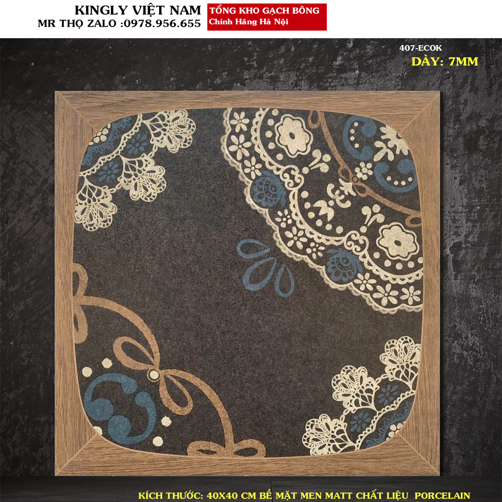 Gạch bông lát nền cổ điển 40x40 407